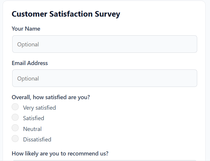 Customer Satisfaction Survey