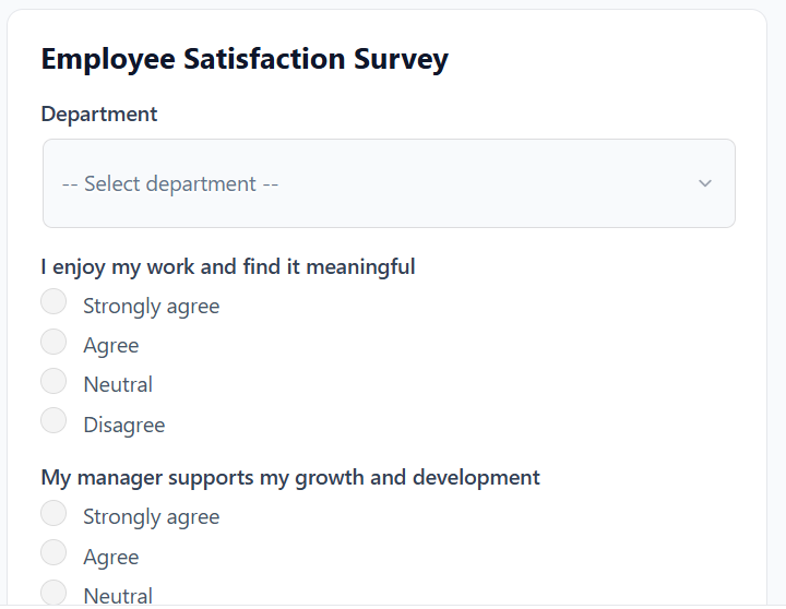 Employee Satisfaction Survey