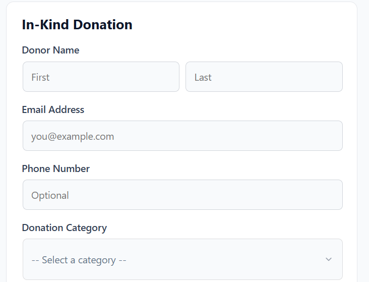 In-Kind Donation