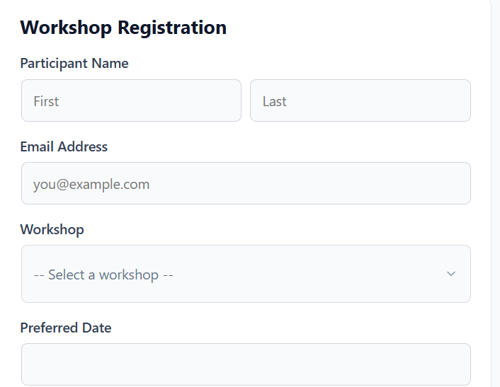 Workshop Registration